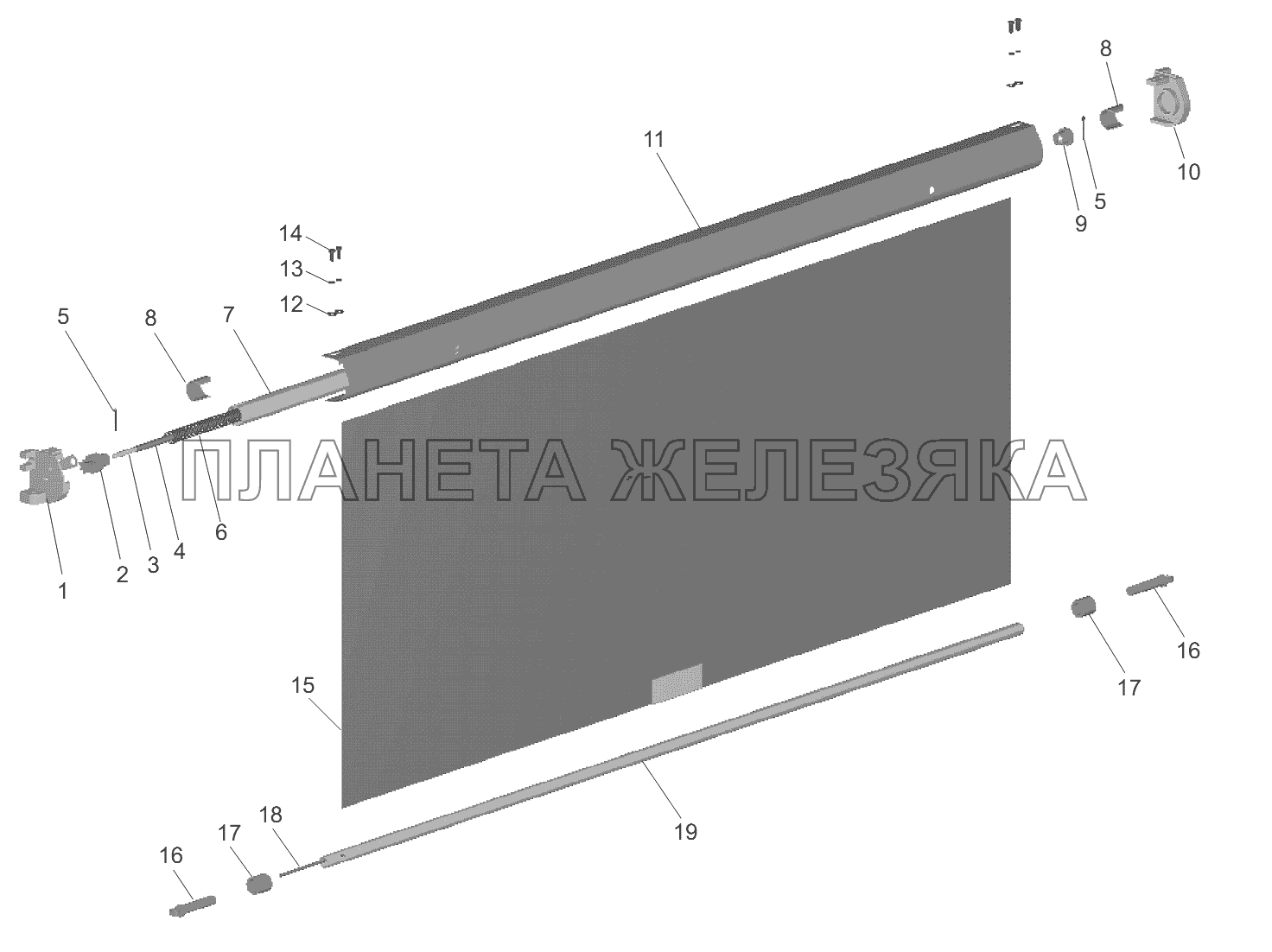 Штора противосолнечная 6430-8204110 МАЗ-6430A8 (5440A8, 5440A5)