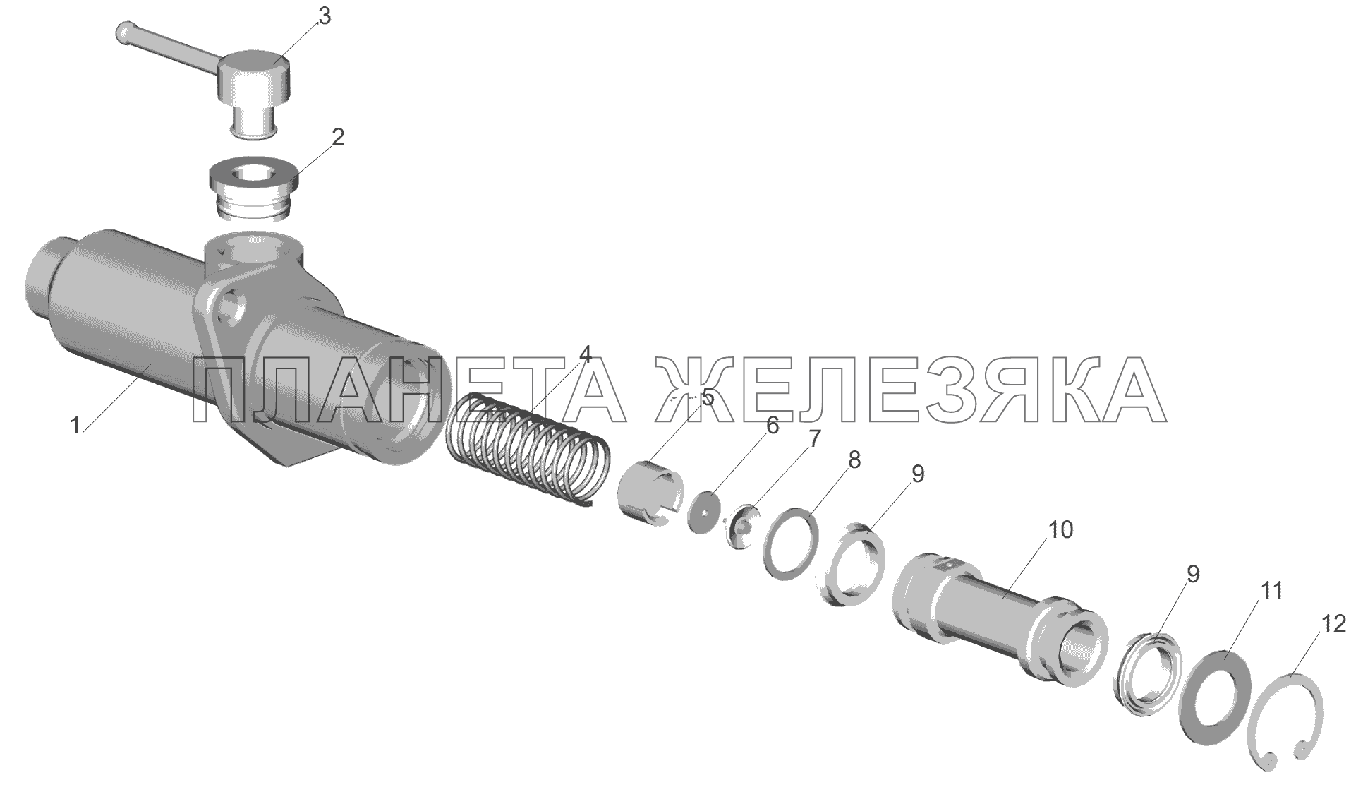 Цилиндр подпедальный 6430-1602510 МАЗ-6430A8 (5440A8, 5440A5)