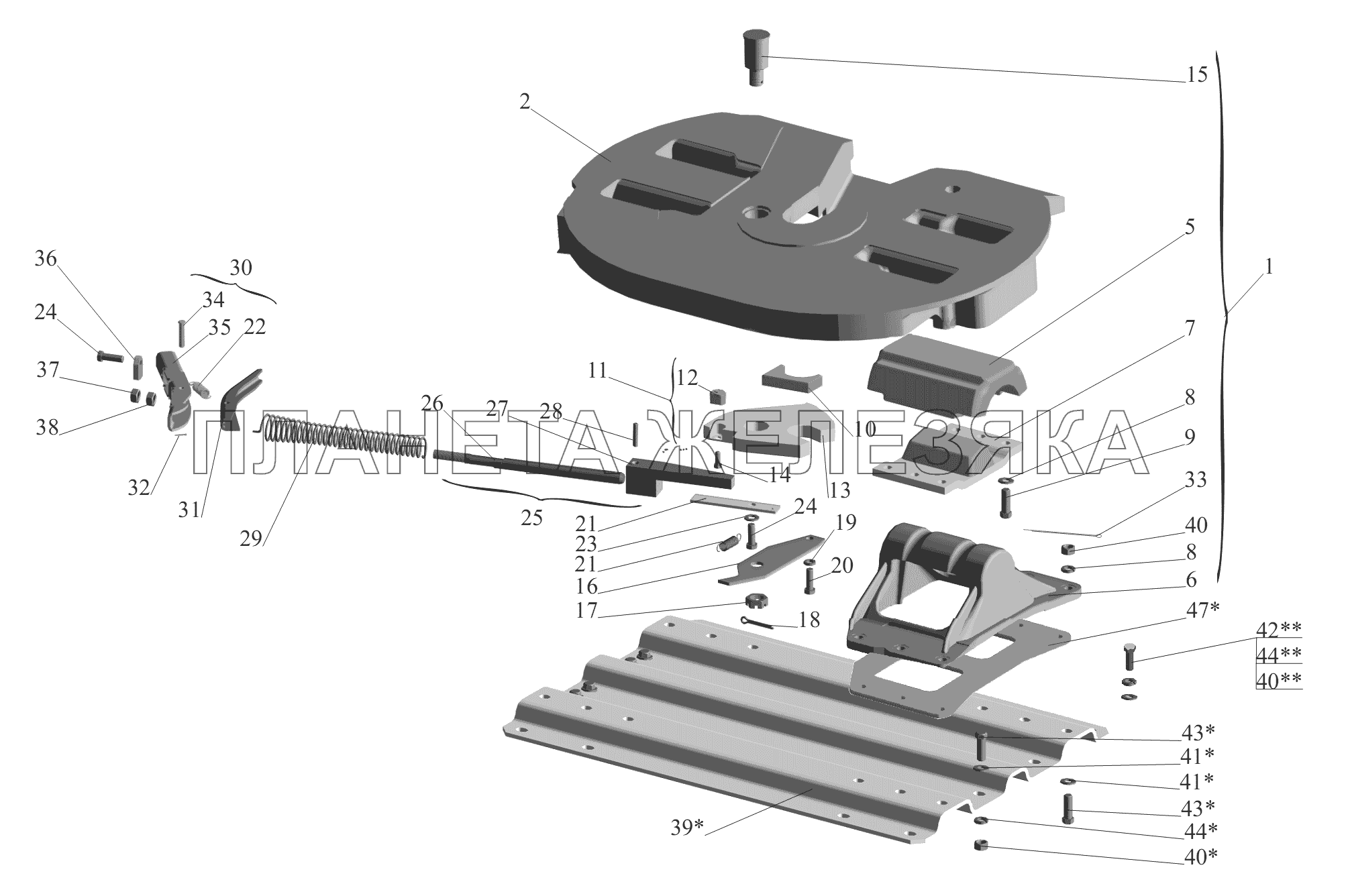 Седельно-сцепное устройство МАЗ-6430A8 (5440A8, 5440A5)