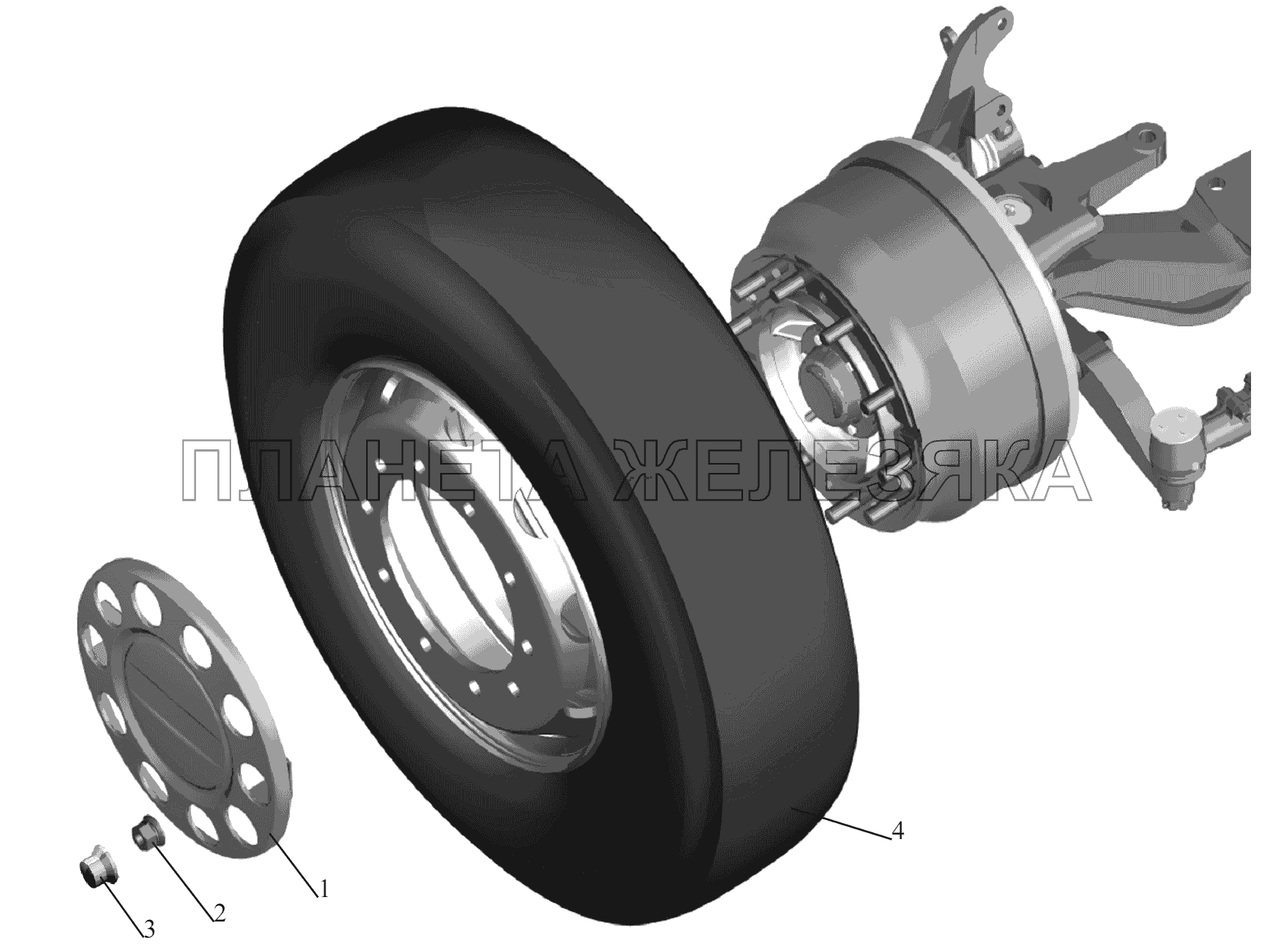 Установка передних колес МАЗ-6430A8 (5440A8, 5440A5)