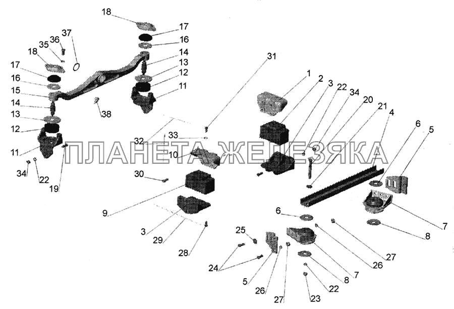 Крепление двигателя 64301-1001002-020 МАЗ-643068