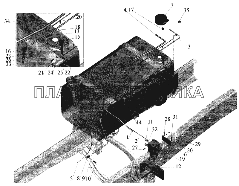 Топливопроводы системы питания МАЗ 544020, 643068 МАЗ-643068