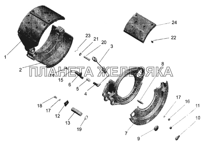 Тормоз заднего колеса МАЗ-643068