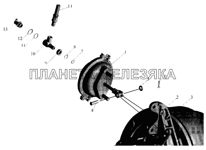 Установка тормозных камер и присоединительной арматуры МАЗ-643068 Установка тормозных камер и присоединительной арматуры МАЗ-643068