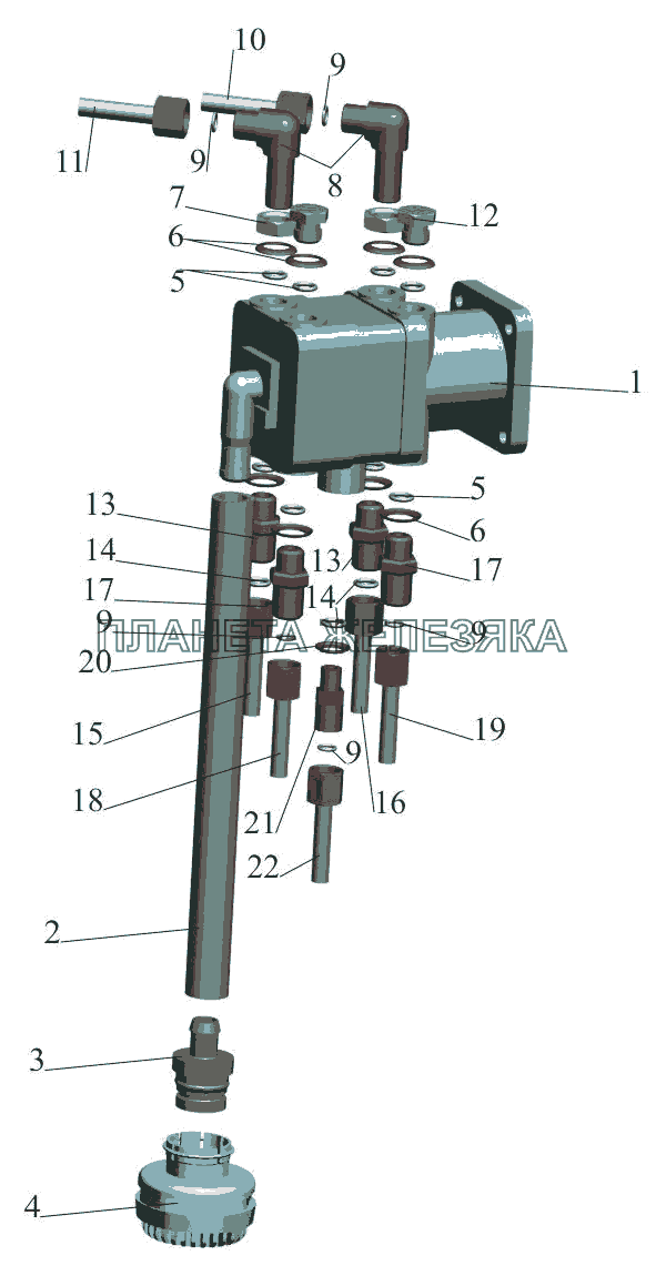 Тормозной кран и присоединительная арматура МАЗ-650108