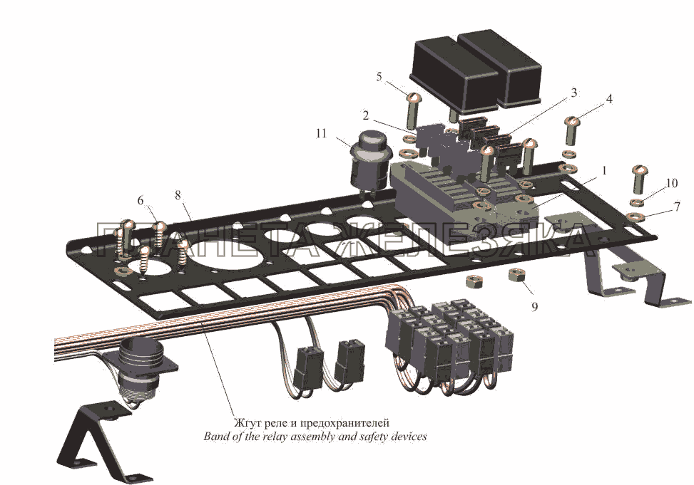 Панель реле и предохранителей МАЗ-650108