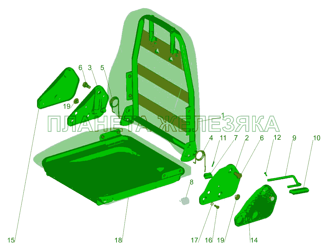 Подушка и спинка сидения 6430-6800012 МАЗ-650108