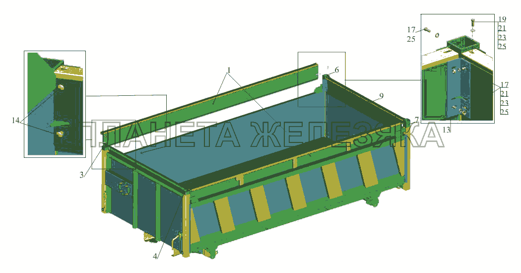 Установка надставных бортов 650108-8500012 МАЗ-650108