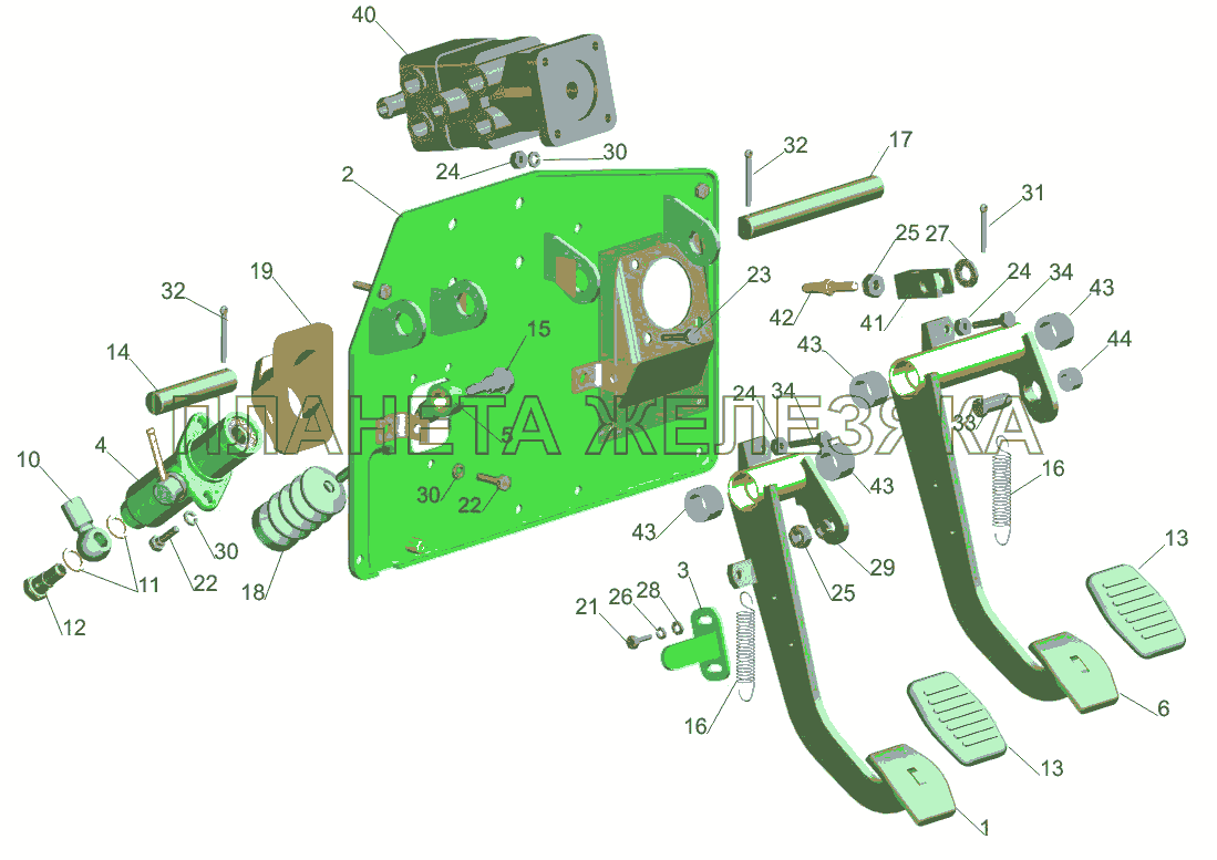 Установка механизма управления сцеплением МАЗ-650108