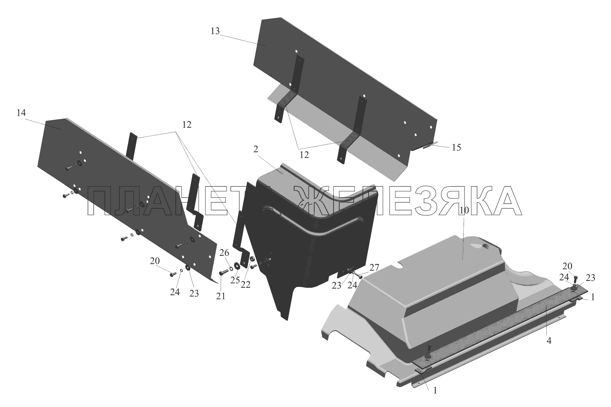 Установки шумоизоляционных экранов 650119-1061003-006 МАЗ-650119