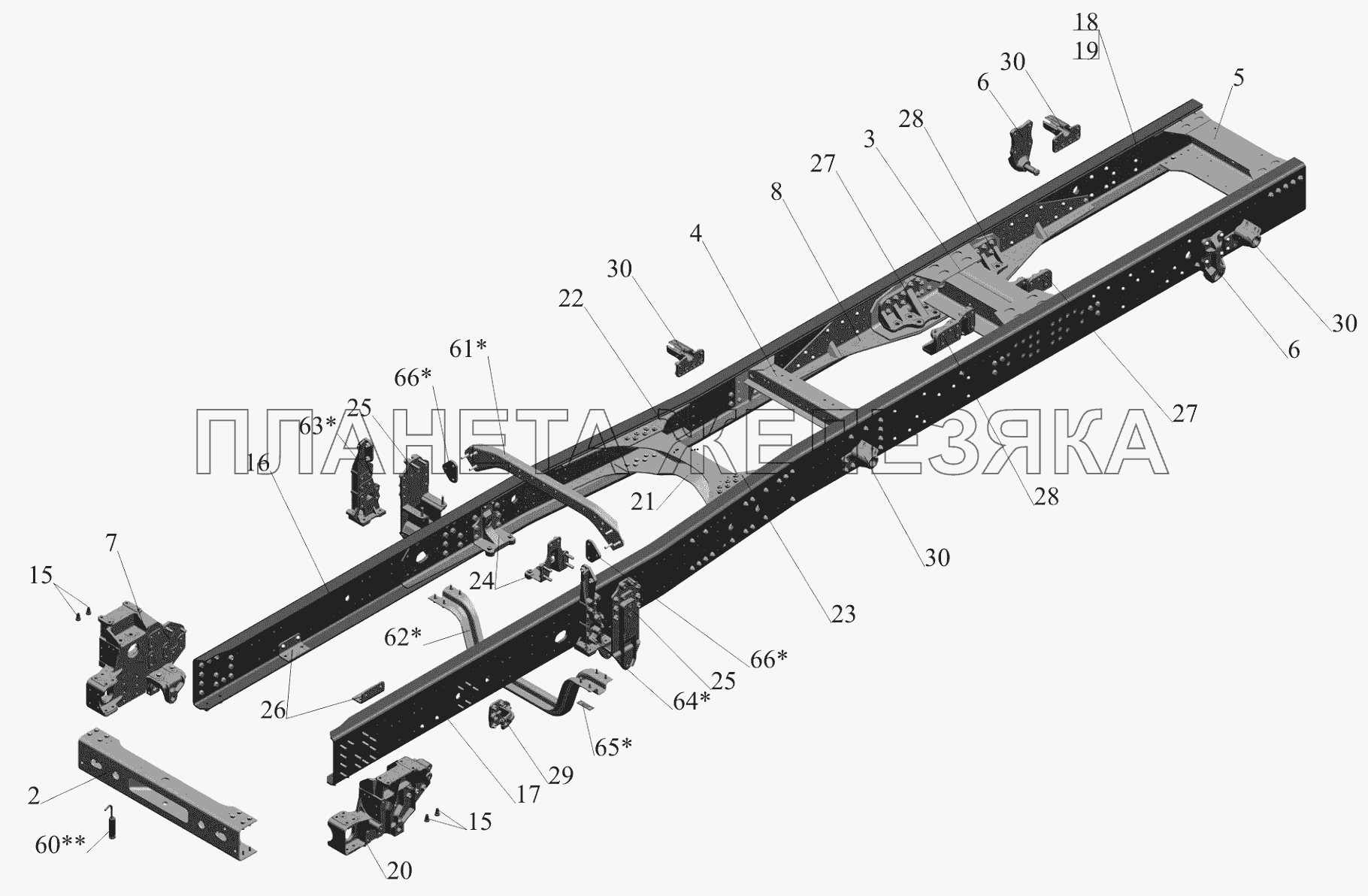 Рамы 650119-2800010 (650119-2801002) МАЗ-650119