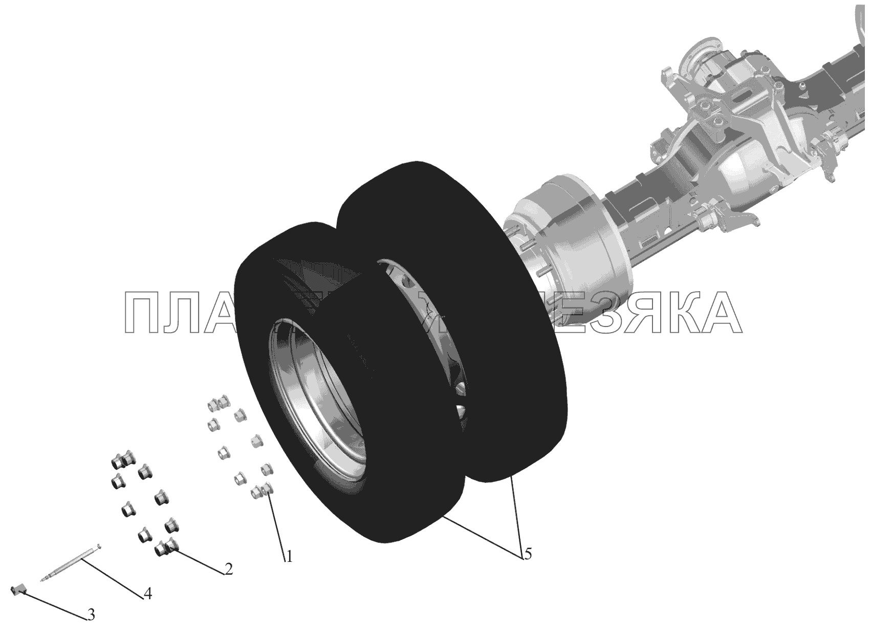 Установка задних колес МАЗ-650119