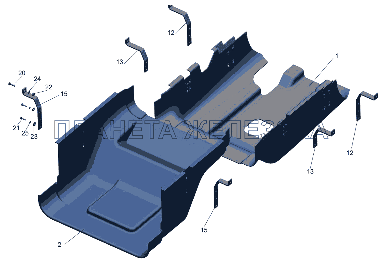 Установка шумоизоляционных экранов 6516B9-1061004-011 МАЗ-6501B9