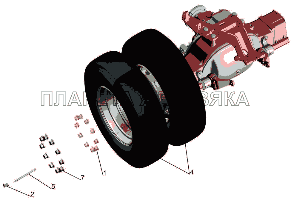 Установка задних колес МАЗ-6501B9