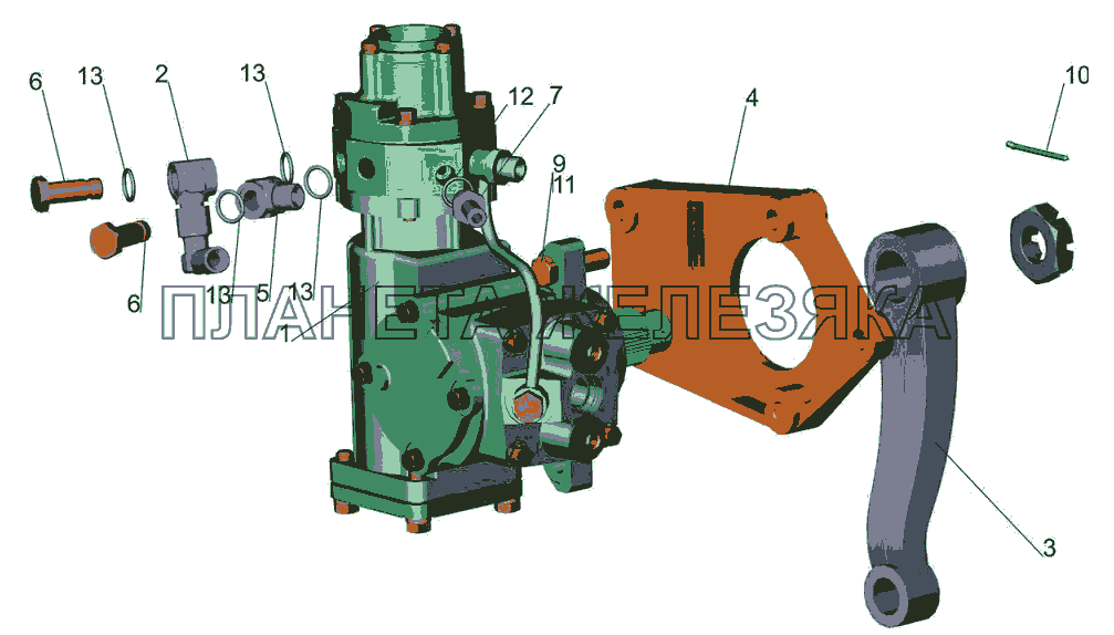 Механизм рулевой с кронштейном 6418-3400006 МАЗ-6501B9