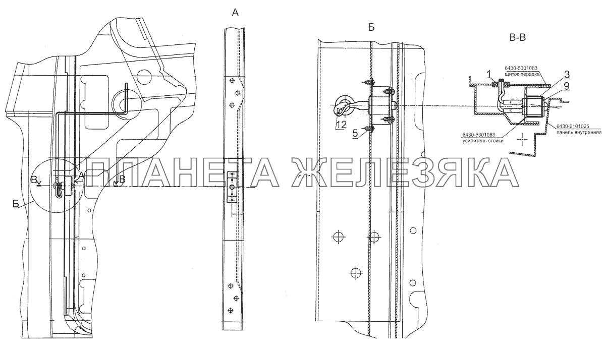 Установка датчика открытой двери 6430-3700218-010 МАЗ-6501B9