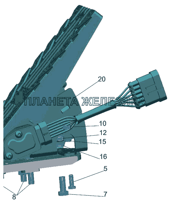 Педаль с переходником 437143-1108005 МАЗ-6501B9