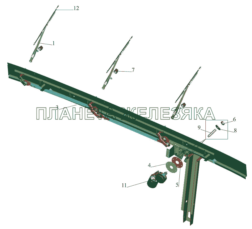 Установка стеклоочистителя 6430-3700041-001 МАЗ-6501B9