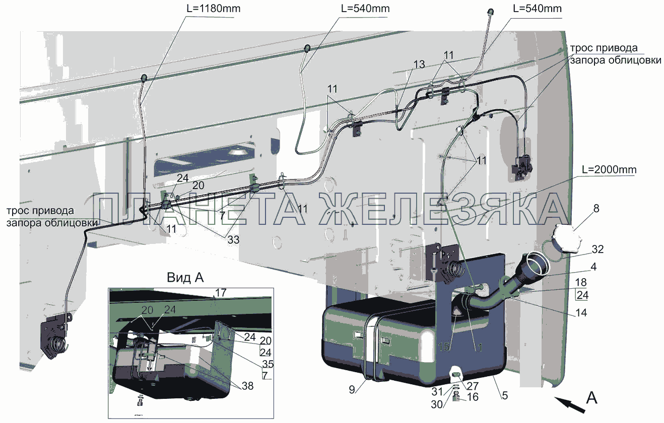 Установка омывателя 6430-5200008 МАЗ-6501B9