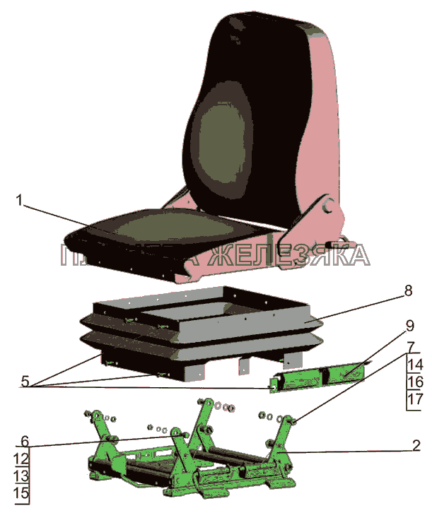 Сиденье водителя 6430-6800010 МАЗ-6501B9