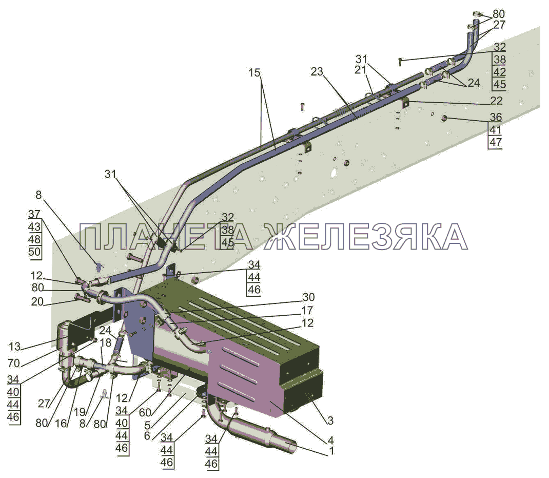 Крепление подогревателя 6501B9-1015001-000, (010) МАЗ-6501B9