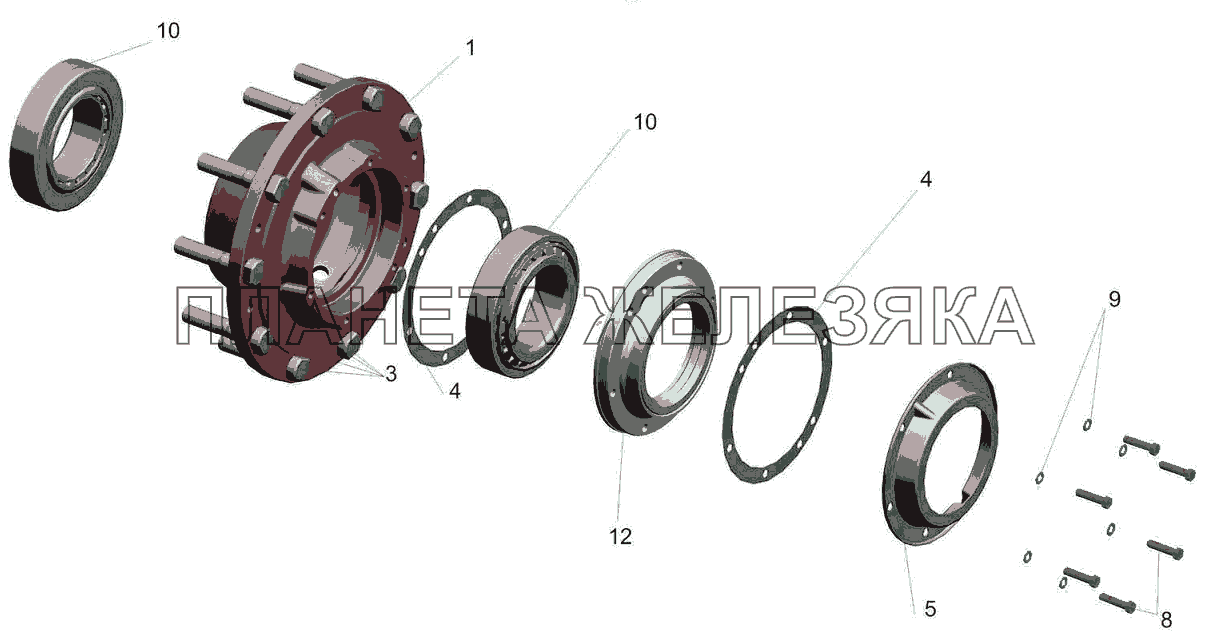 Ступица с крышкой МАЗ-6501B9