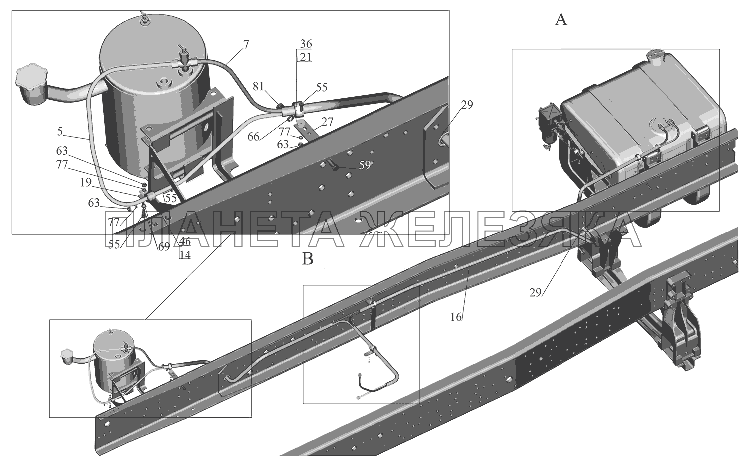 Установка топливопроводов 651669-1104002 МАЗ-651669-320 (340)