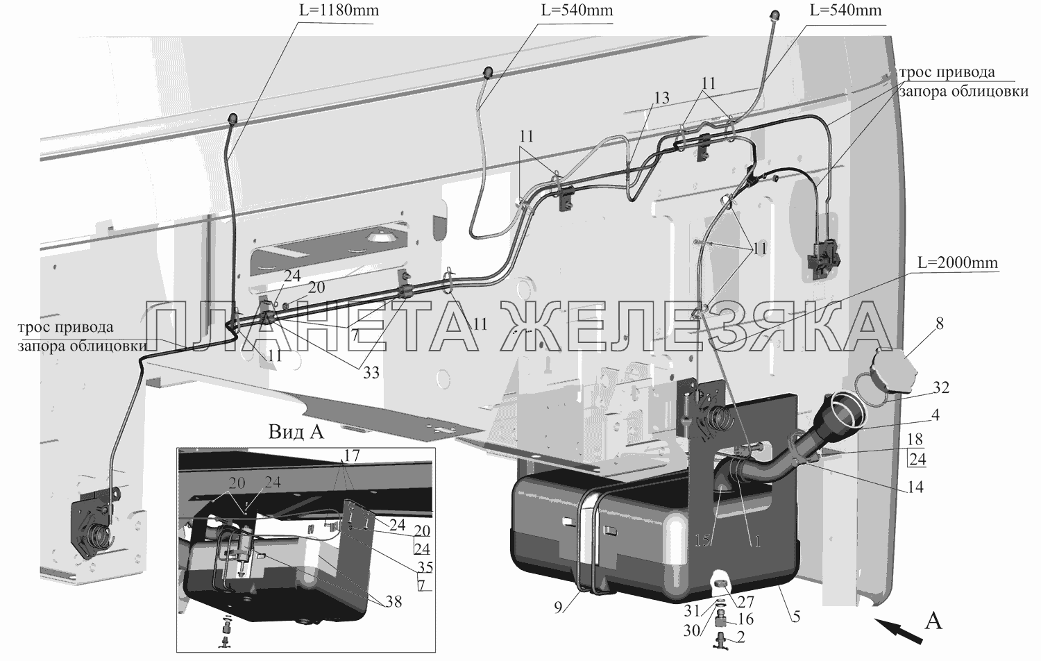 Установка омывателя 6430-5200008 МАЗ-651669-320 (340)