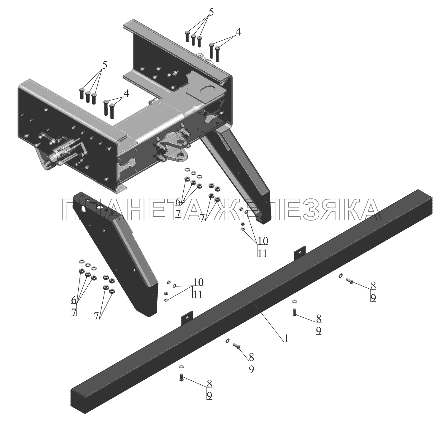 Установка заднего бампера МАЗ-651669-320 (340)