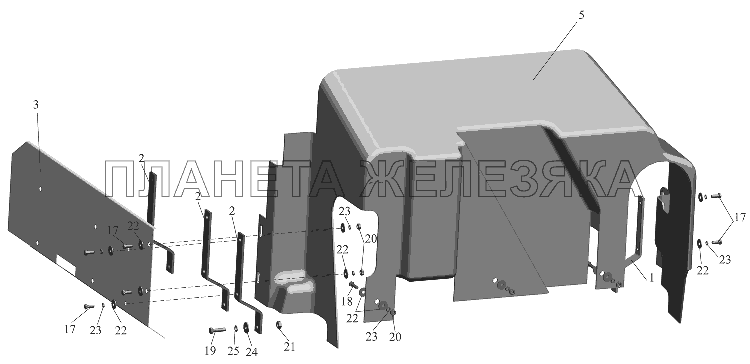 Установка шумоизоляционных экранов 651669-1061003 МАЗ-651669-320 (340)