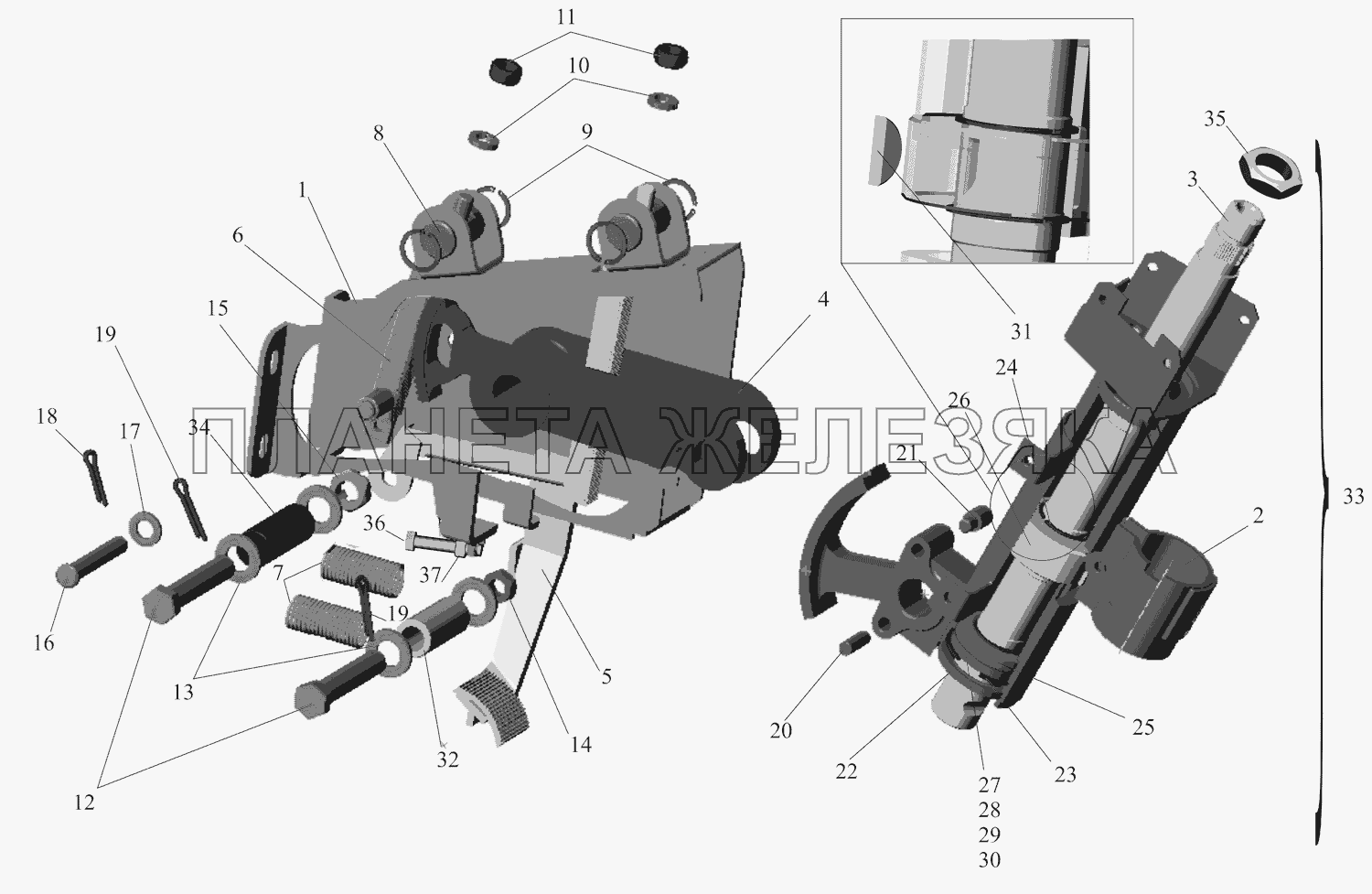 Кронштейн с колонкой 5440-3403008 МАЗ-651669-320 (340) Кронштейн с колонкой 5440-3403008 МАЗ-651669-320 (340)