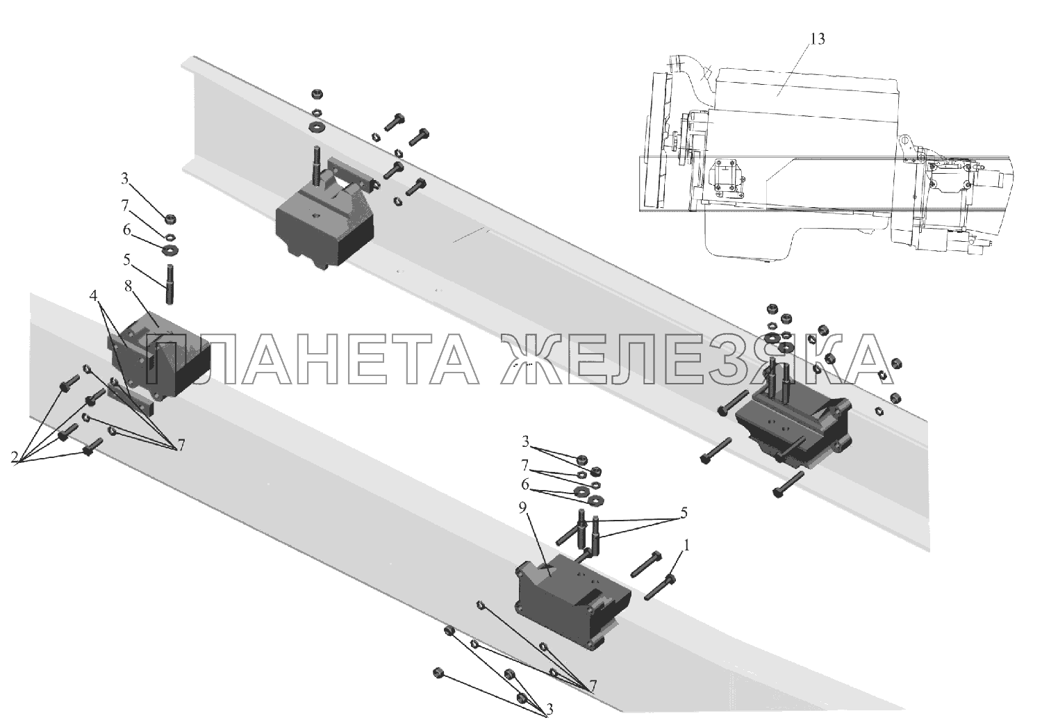 Крепление двигателя МАЗ-6516V8-520 (6516V8-540) Крепление двигателя МАЗ-6516V8-520 (6516V8-540)