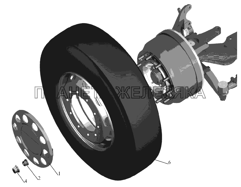 Установка передних колес МАЗ-6516V8-520 (6516V8-540)