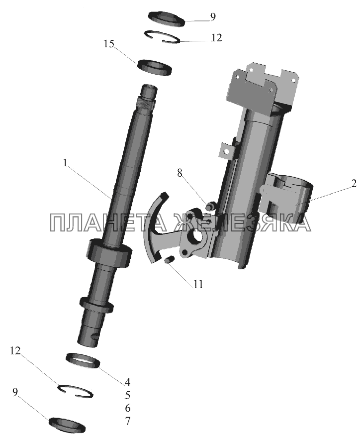 Колонка 5440-3444010 МАЗ-6516V8-520 (6516V8-540) Колонка 5440-3444010 МАЗ-6516V8-520 (6516V8-540)