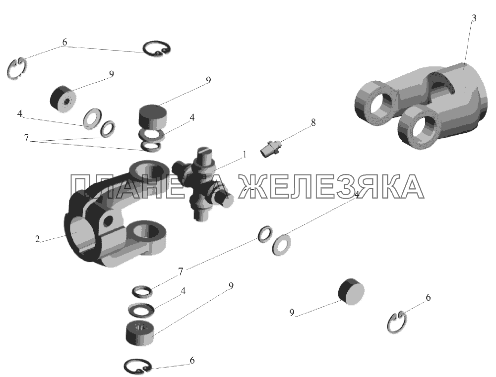 Шарнир карданный 6430-3444052-010 МАЗ-6516V8-520 (6516V8-540) Шарнир карданный 6430-3444052-010 МАЗ-6516V8-520 (6516V8-540)