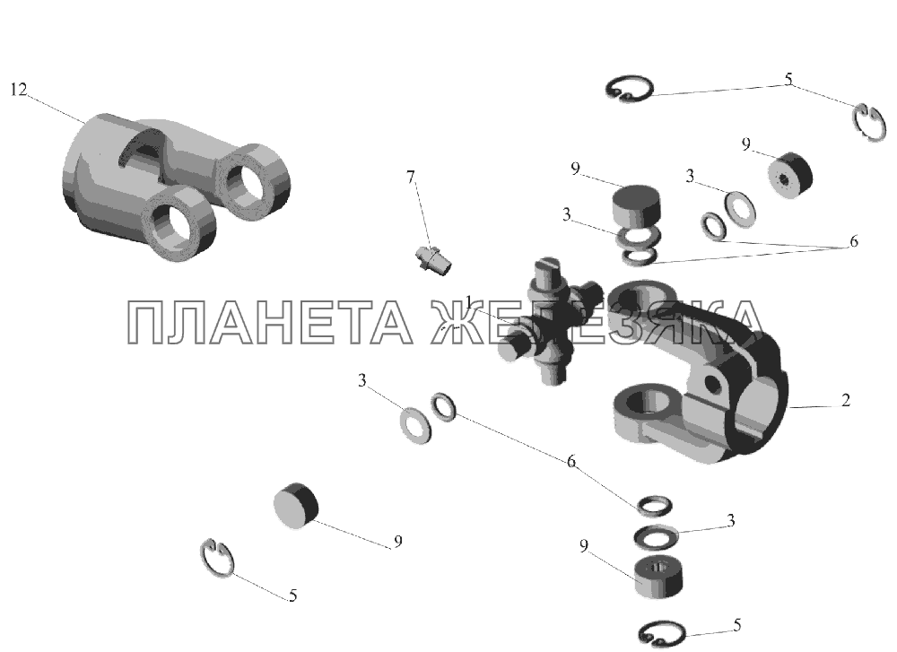 Шарнир карданный 6430-3444054-001 МАЗ-6516V8-520 (6516V8-540) Шарнир карданный 6430-3444054-001 МАЗ-6516V8-520 (6516V8-540)