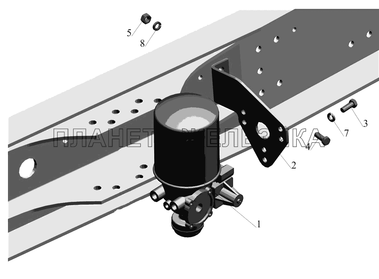 Крепление осушителя воздуха 650107-3536004 МАЗ-6516V8-520 (6516V8-540)