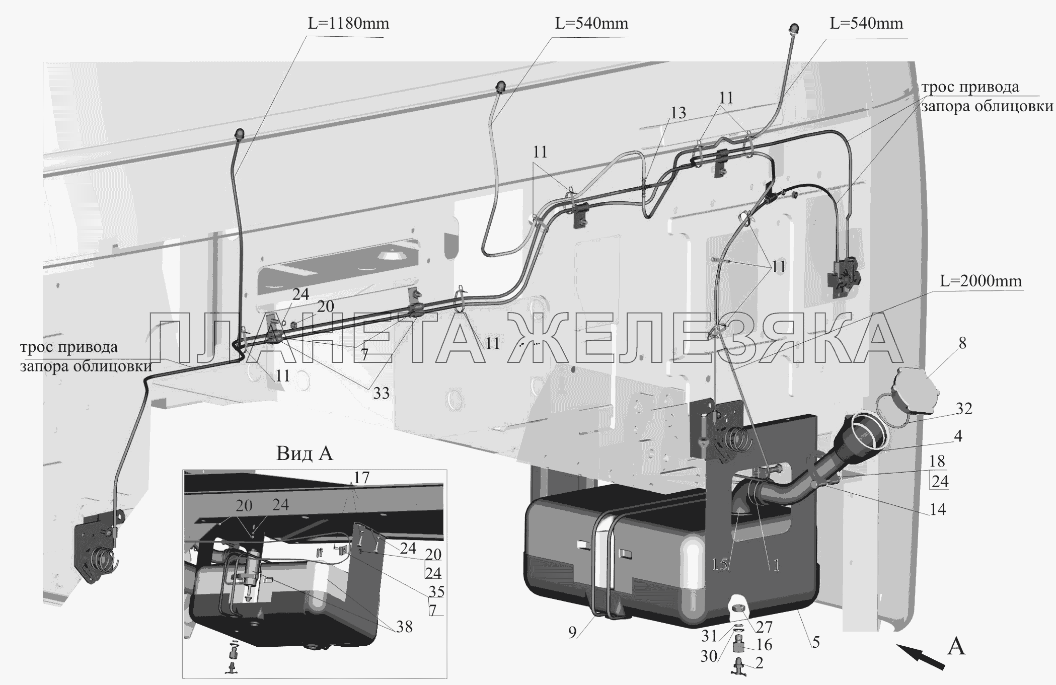 Установка омывателя 6430-5200008 МАЗ-6516V8-520 (6516V8-540) Установка омывателя 6430-5200008 МАЗ-6516V8-520 (6516V8-540)