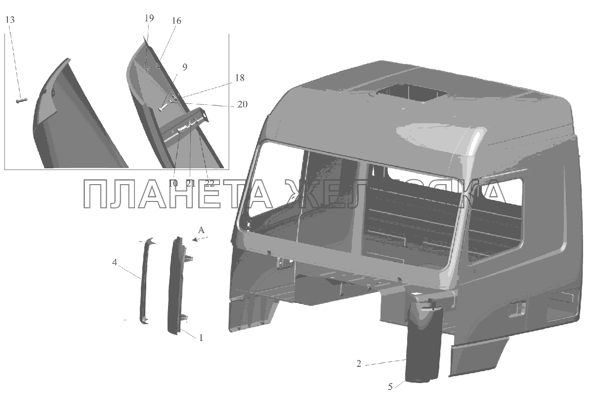 Установка щитков 6430-8400014 МАЗ-6516V8-520 (6516V8-540)