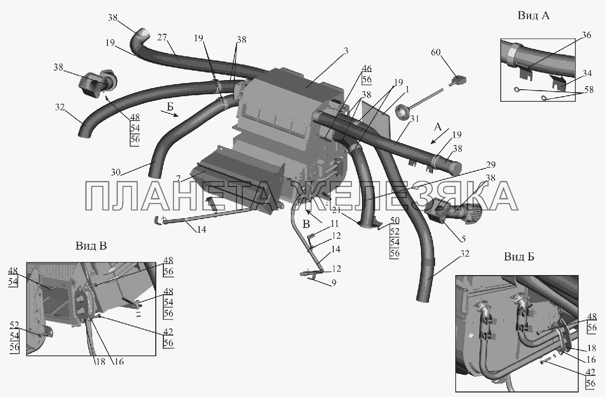 Установка отопителя 631019-8100001-010 МАЗ-6516V8-520 (6516V8-540) Установка отопителя 631019-8100001-010 МАЗ-6516V8-520 (6516V8-540)