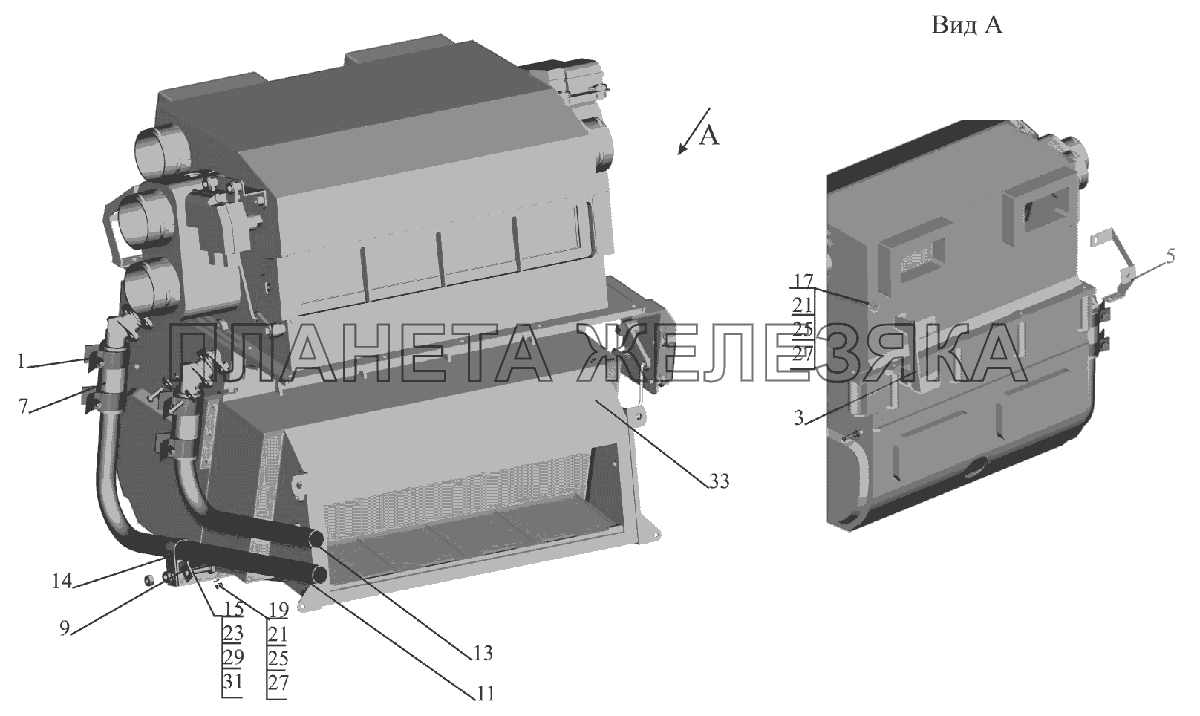 Отопитель 631019-8101010-010 МАЗ-6516V8-520 (6516V8-540)