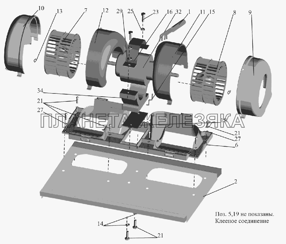 Блок вентиляторный 643008-8118010-010 МАЗ-6516V8-520 (6516V8-540) Блок вентиляторный 643008-8118010-010 МАЗ-6516V8-520 (6516V8-540)