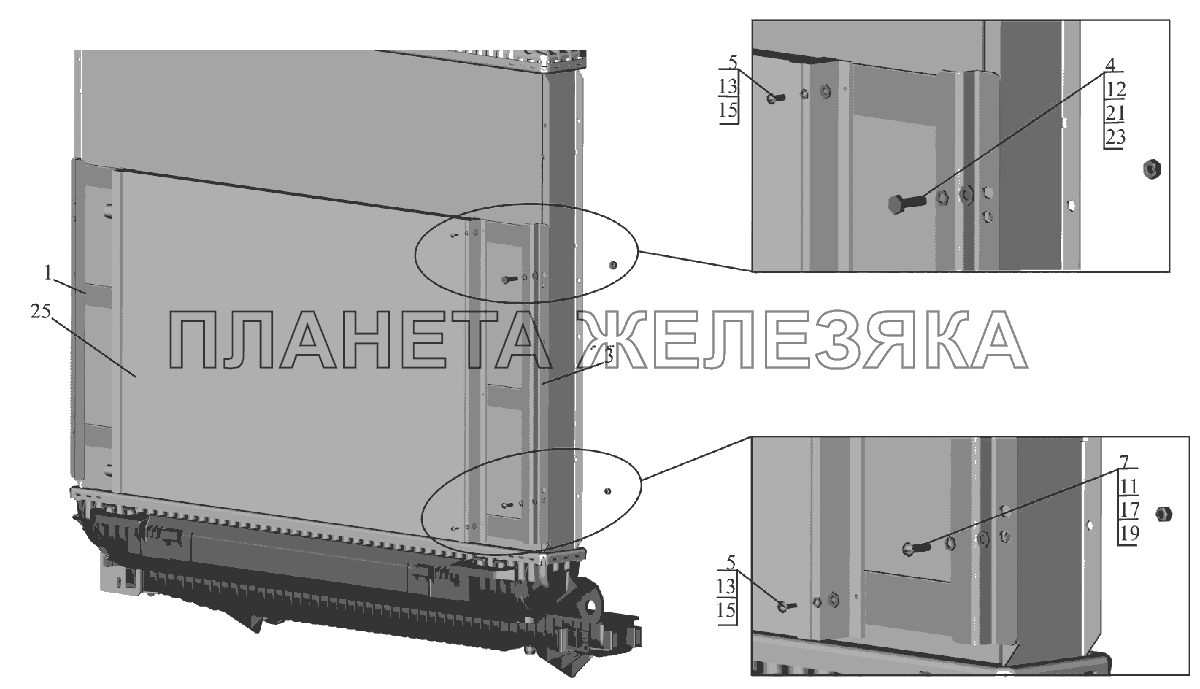 Установка конденсатора 6516V8-8100034-000 МАЗ-6516V8-520 (6516V8-540)