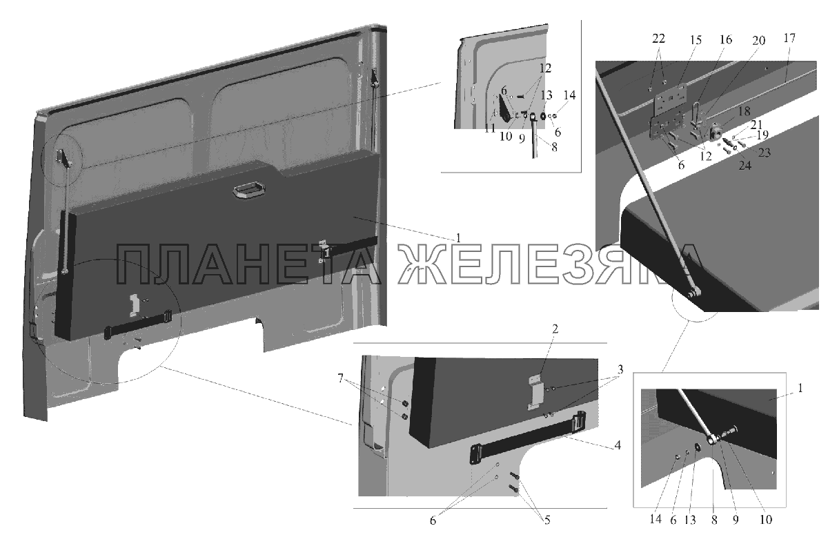 Установка спального места 6501-8200010 МАЗ-6516V8-520 (6516V8-540)