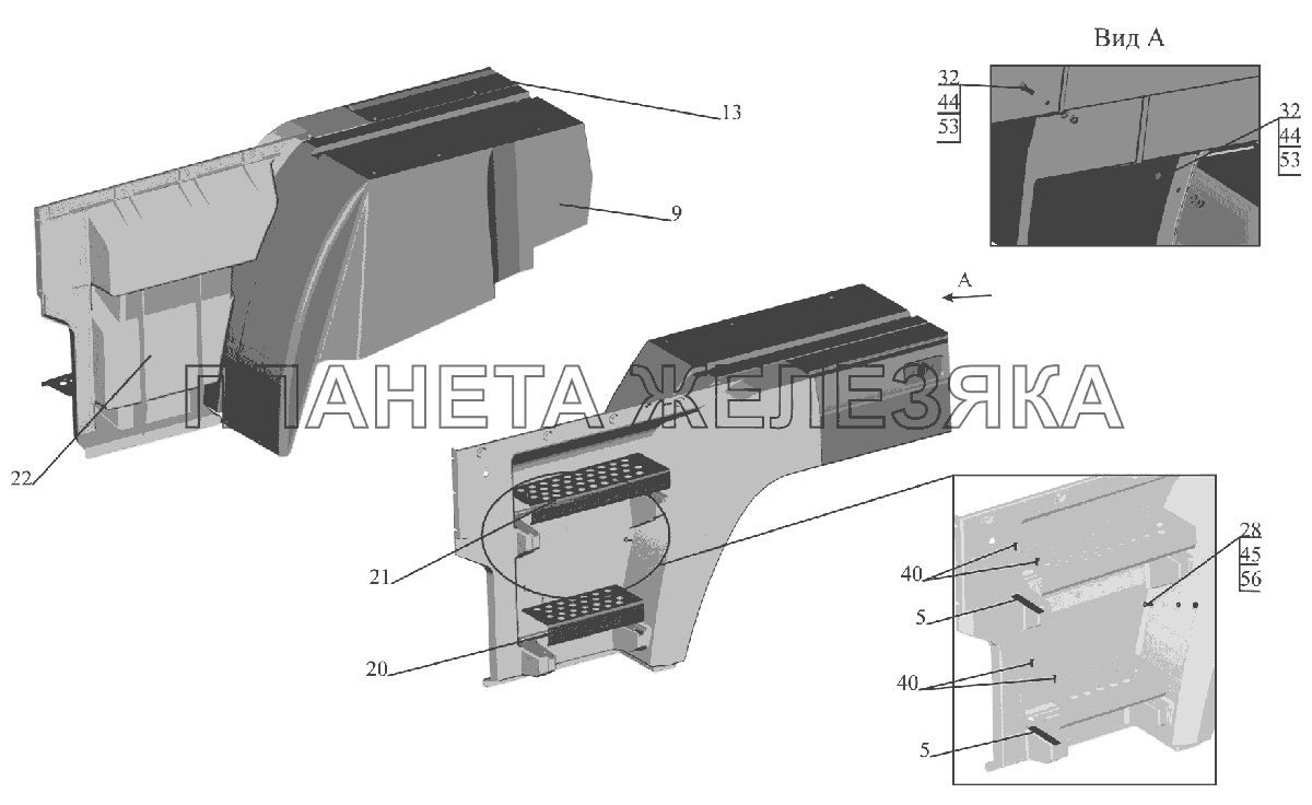 Оперение 6516V8-8400010-010 МАЗ-6516V8-520 (6516V8-540) Оперение 6516V8-8400010-010 МАЗ-6516V8-520 (6516V8-540)