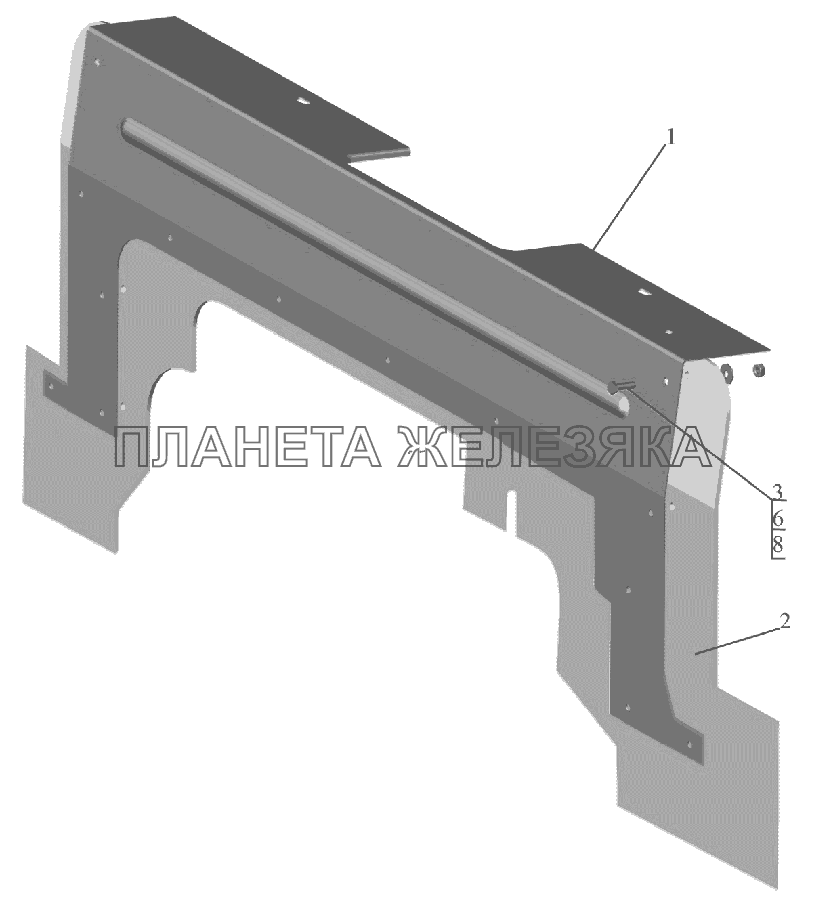 Уплотнитель с пластиной 6516V8-1310068-000 МАЗ-6516V8-520 (6516V8-540)