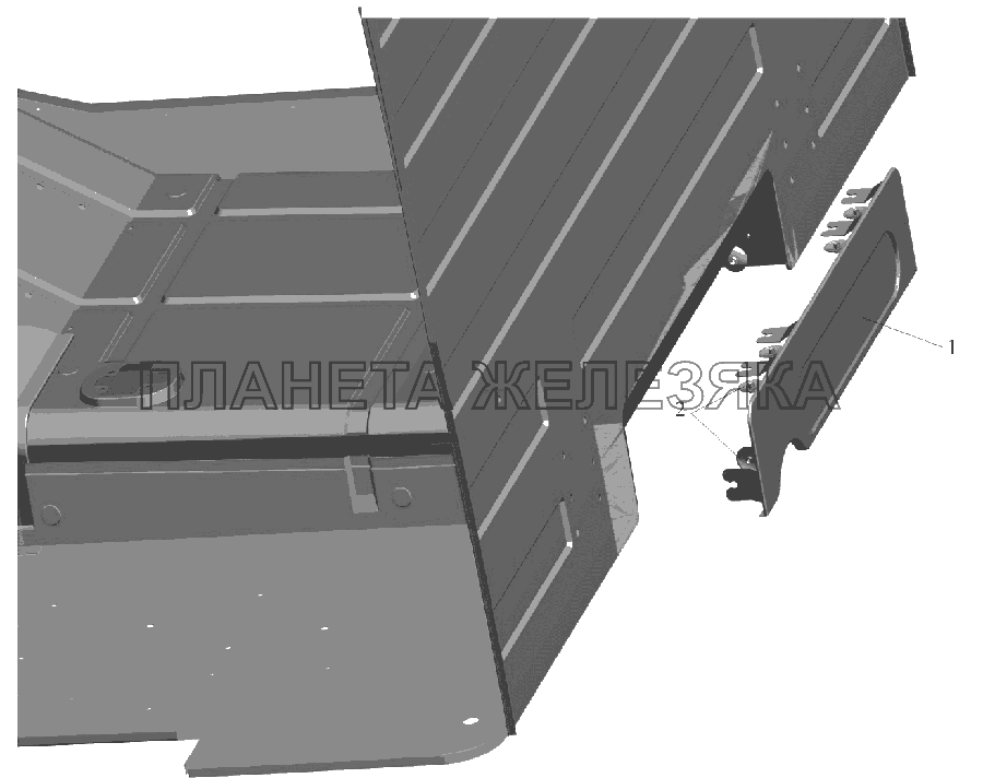 Установка экранов 544003-8400026 МАЗ-6516V8-520 (6516V8-540) Установка экранов 544003-8400026 МАЗ-6516V8-520 (6516V8-540)