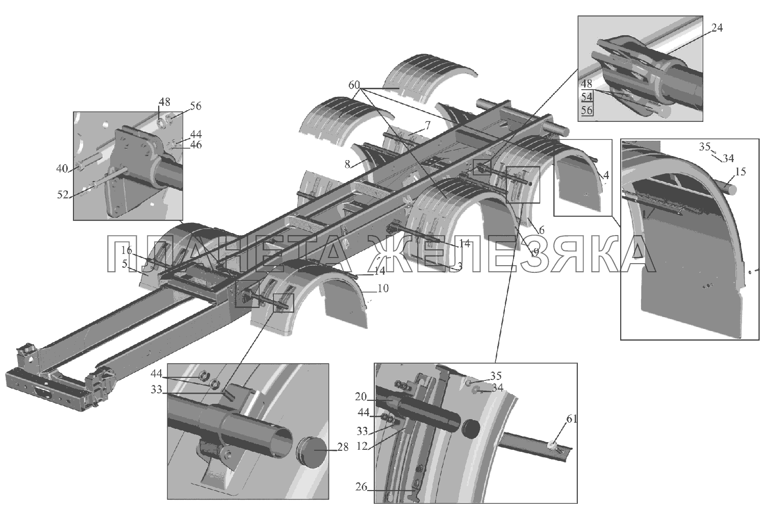 Установка крыльев 6516V8-8500048-000 МАЗ-6516V8-520 (6516V8-540) Установка крыльев 6516V8-8500048-000 МАЗ-6516V8-520 (6516V8-540)