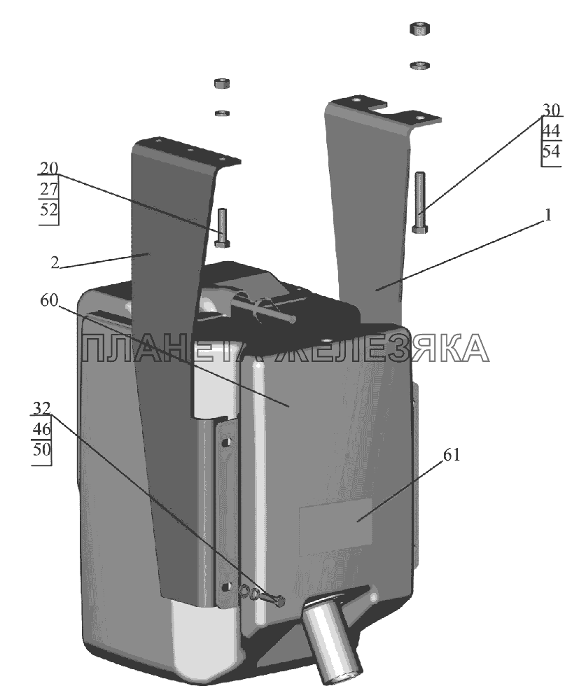 Крепление бака 6516V8-1401002-000 МАЗ-6516V8-520 (6516V8-540) Крепление бака 6516V8-1401002-000 МАЗ-6516V8-520 (6516V8-540)