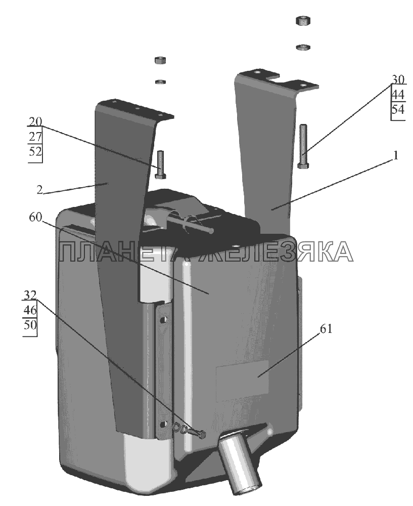 Крепление бака 6516V8-1401002-000 МАЗ-6516V8-520 (6516V8-540)